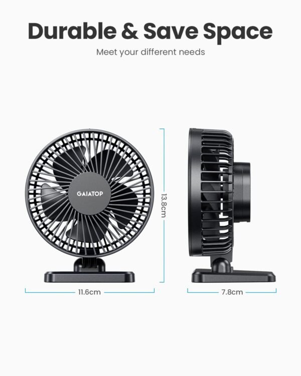 Gaiatop Small Desk Fan 3 Speeds Wind - Image 2
